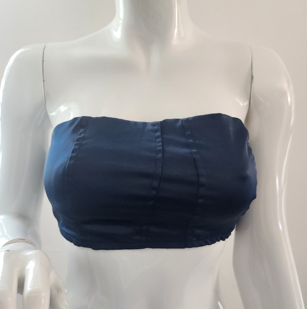 Valija Gitana Midnight Blue Strapless Bandeau Top Size Medium